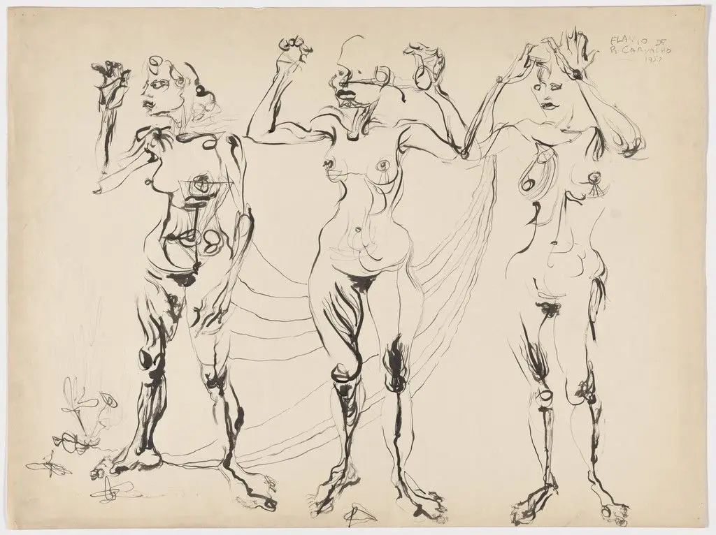 Three Nudes by Flávio de R. Carvalho