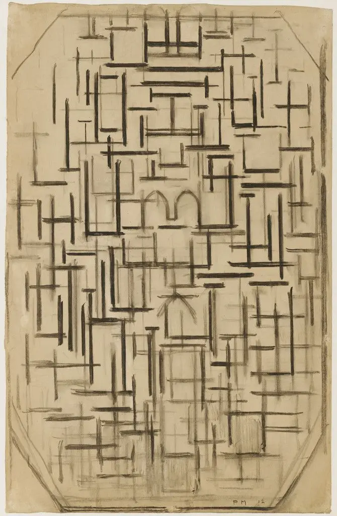 Church Facade 6 by Piet Mondrian