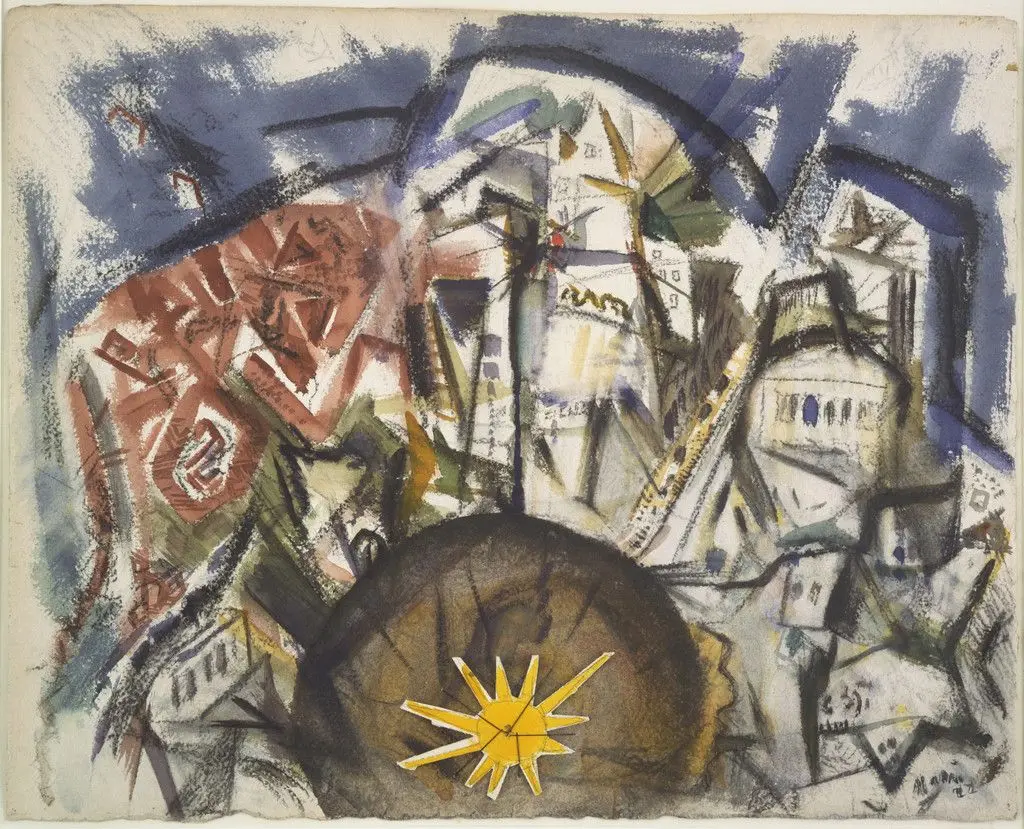 Lower Manhattan (Composing Derived from Top of Woolworth) by John Marin