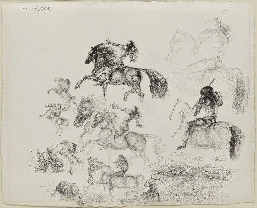 Studies of Horsemen by Salvador Dalí