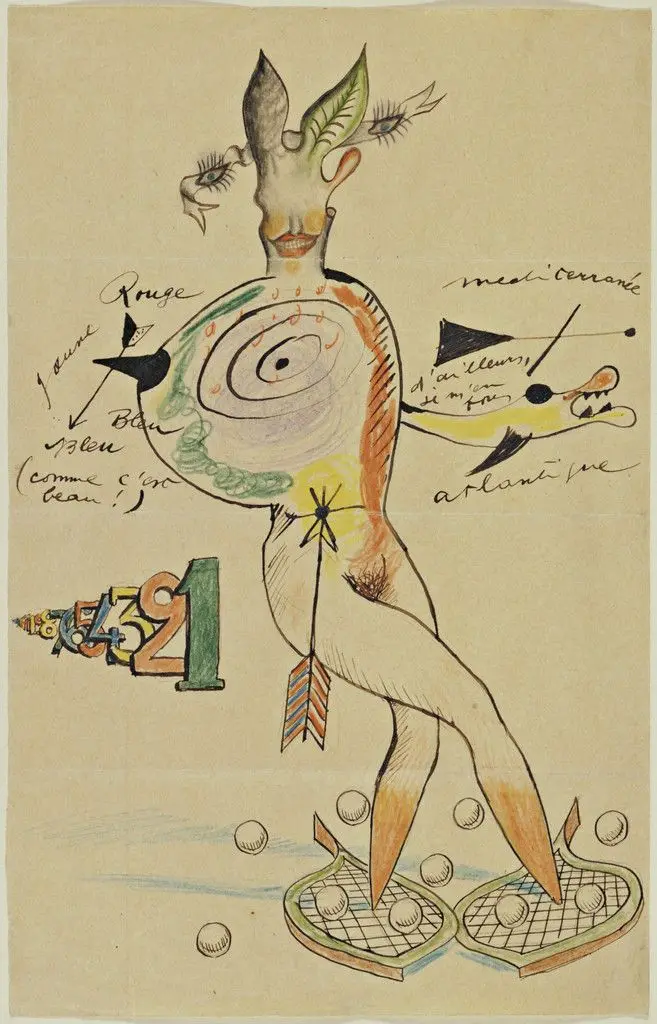Nude by Cadavre Exquis, Yves Tanguy, Joan Miró, Max Morise, Man Ray (Emmanuel Radnitzky)