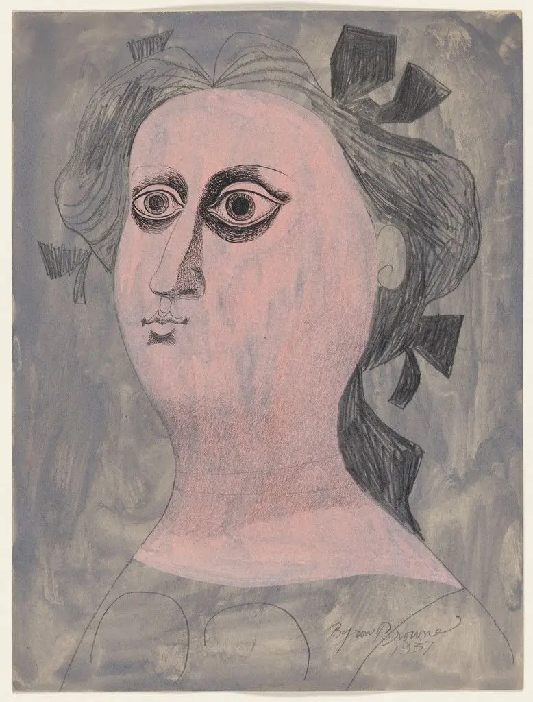 Girl with Bows by Byron Browne