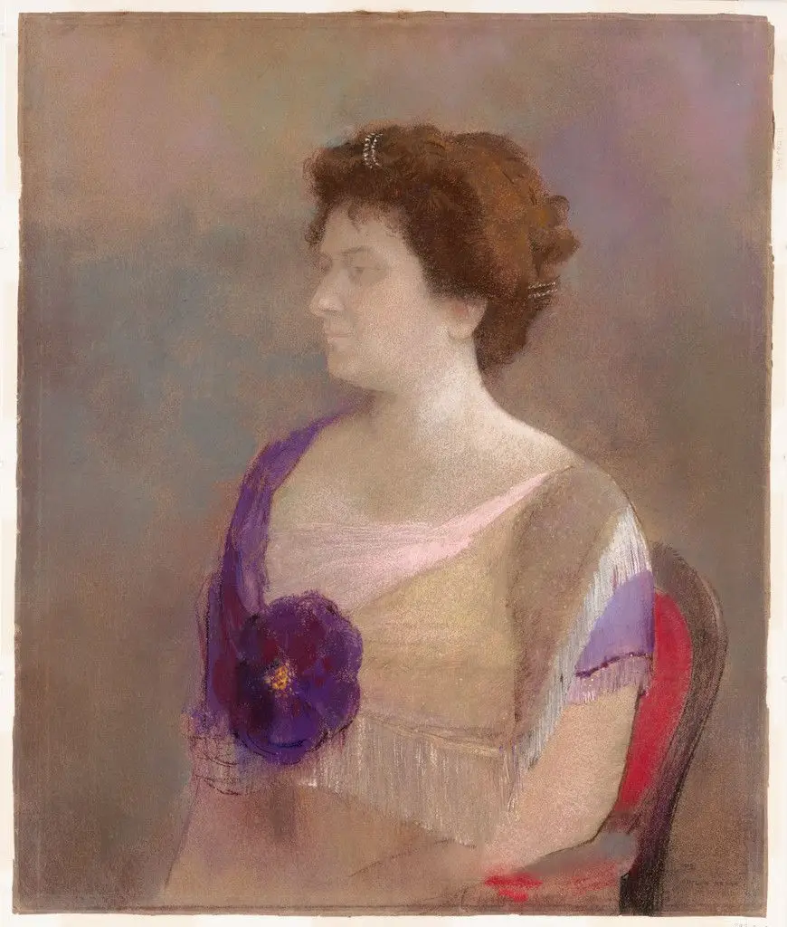Woman with Flower Corsage by Odilon Redon
