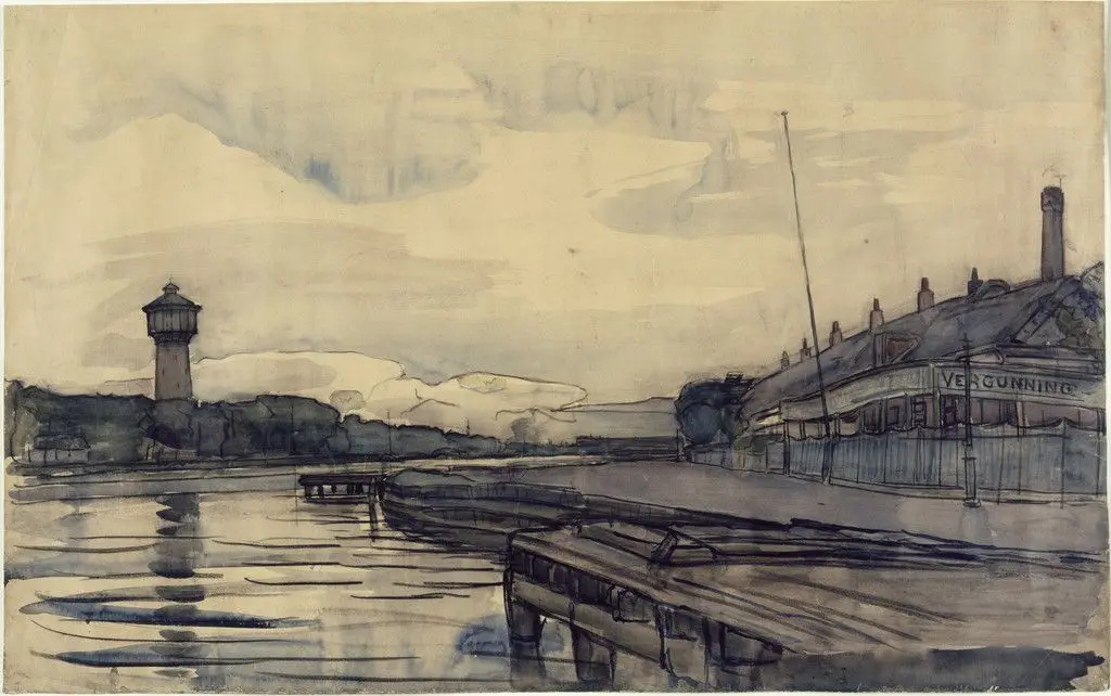 Amstel River by Piet Mondrian