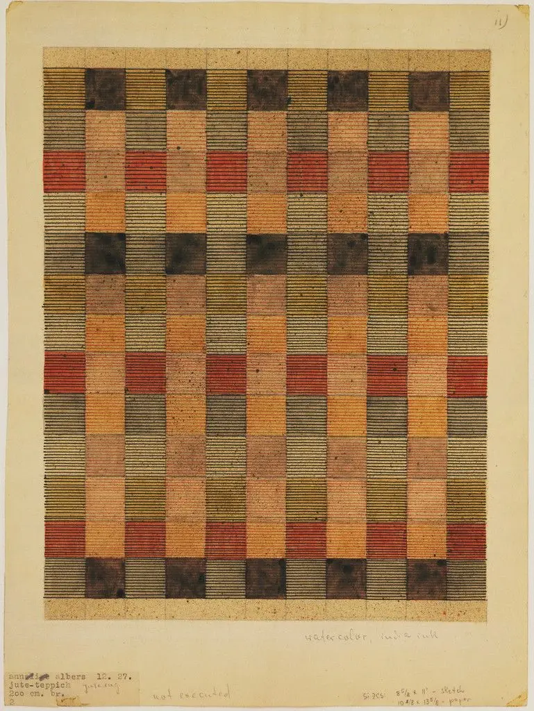 Design for Jute Rug by Anni Albers