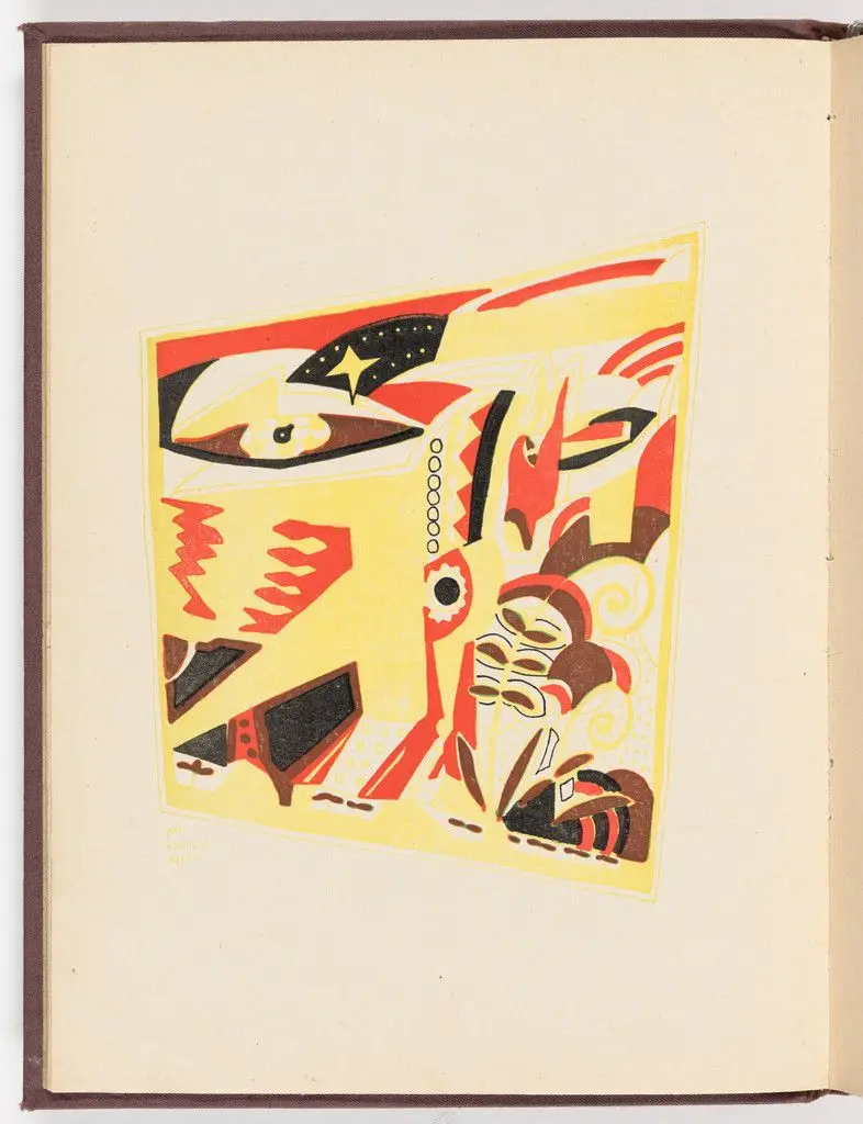 Plate (facing page 5) from Futuristy. Pervyi zhurnal' russkikh' futuristov' (Futurists: First Journal of the Russian Futurists) no. 1-2 by Vladimir Burliuk