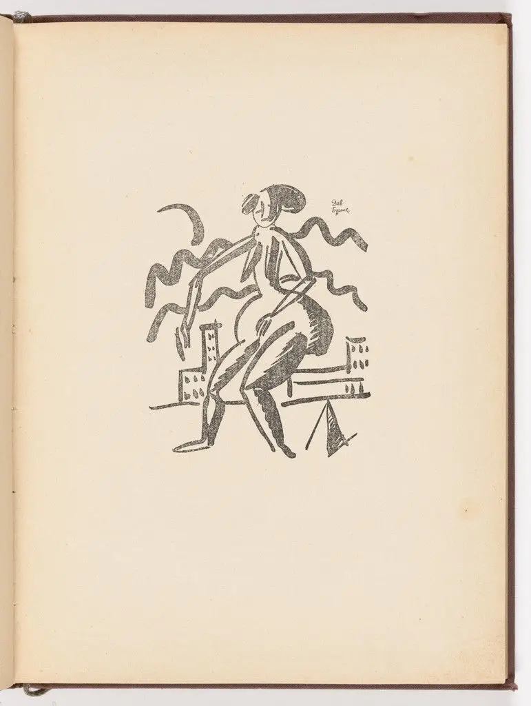 Plate (page 35) from Futuristy. Pervyi zhurnal' russkikh' futuristov' (Futurists: First Journal of the Russian Futurists) no. 1-2 by David Burliuk