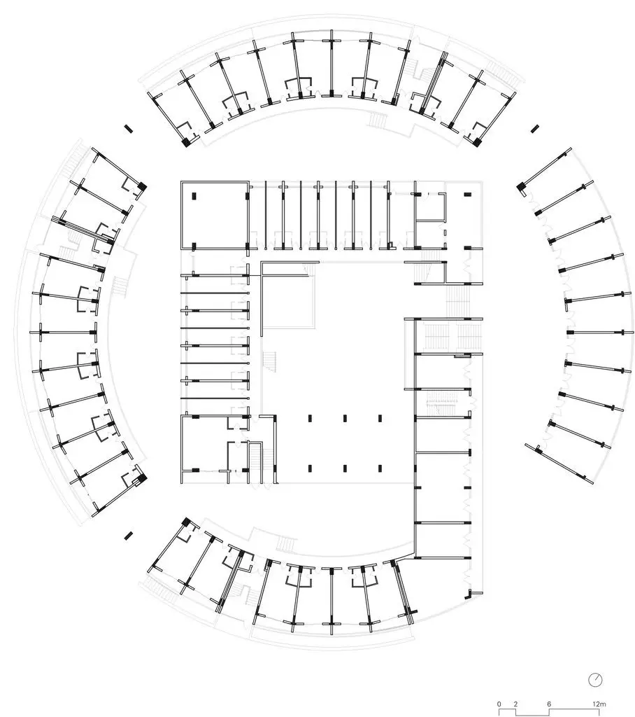 Tulou Collective Housing, Nanhai, Guandong, China (First floor plan) by Xiao Du Liu, Yan Meng, Hui Wang