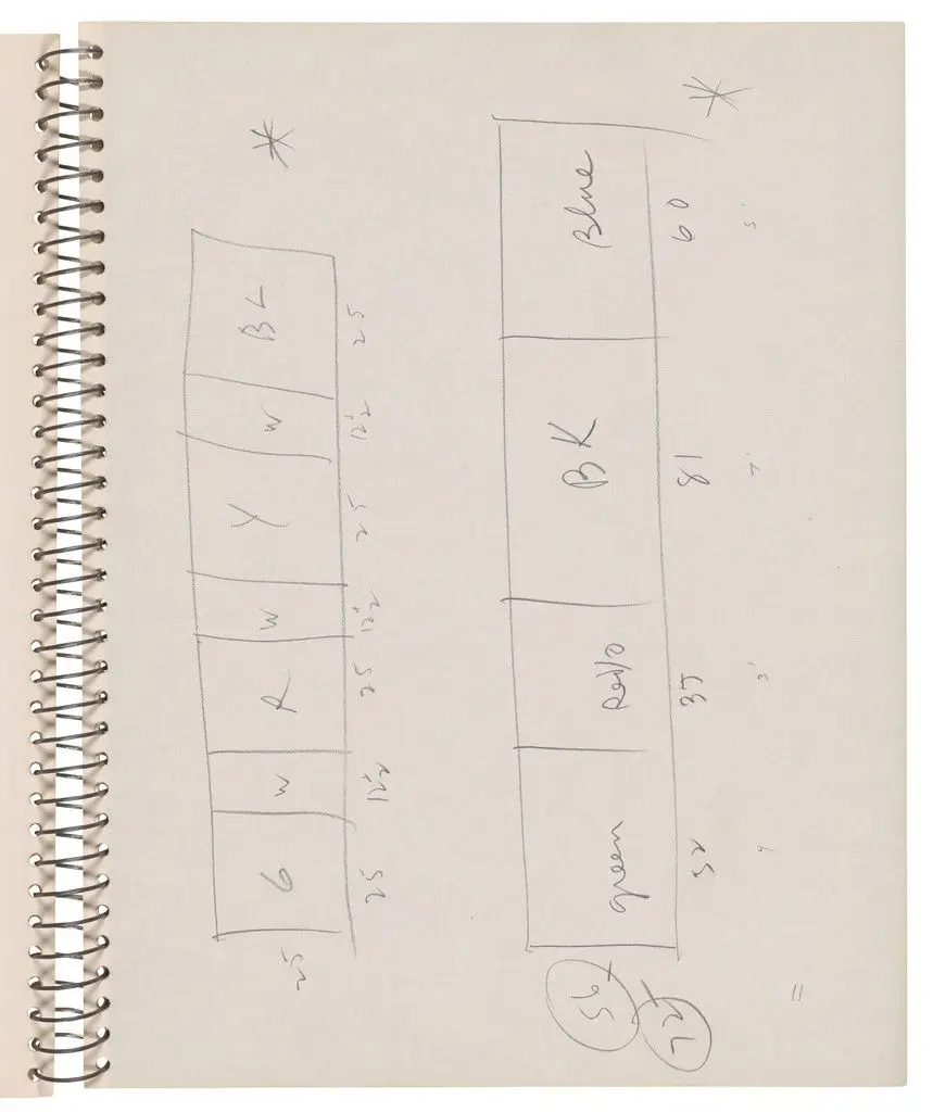 Sketchbook #65, Early Studies for Chatham Series by Ellsworth Kelly