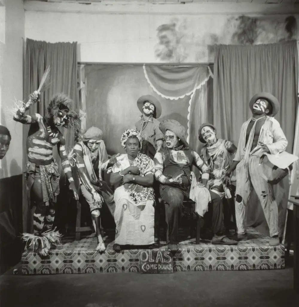 The Olas Comedians, an All-Male Troupe of Actors, Ever Young Studio, Accra by James Barnor