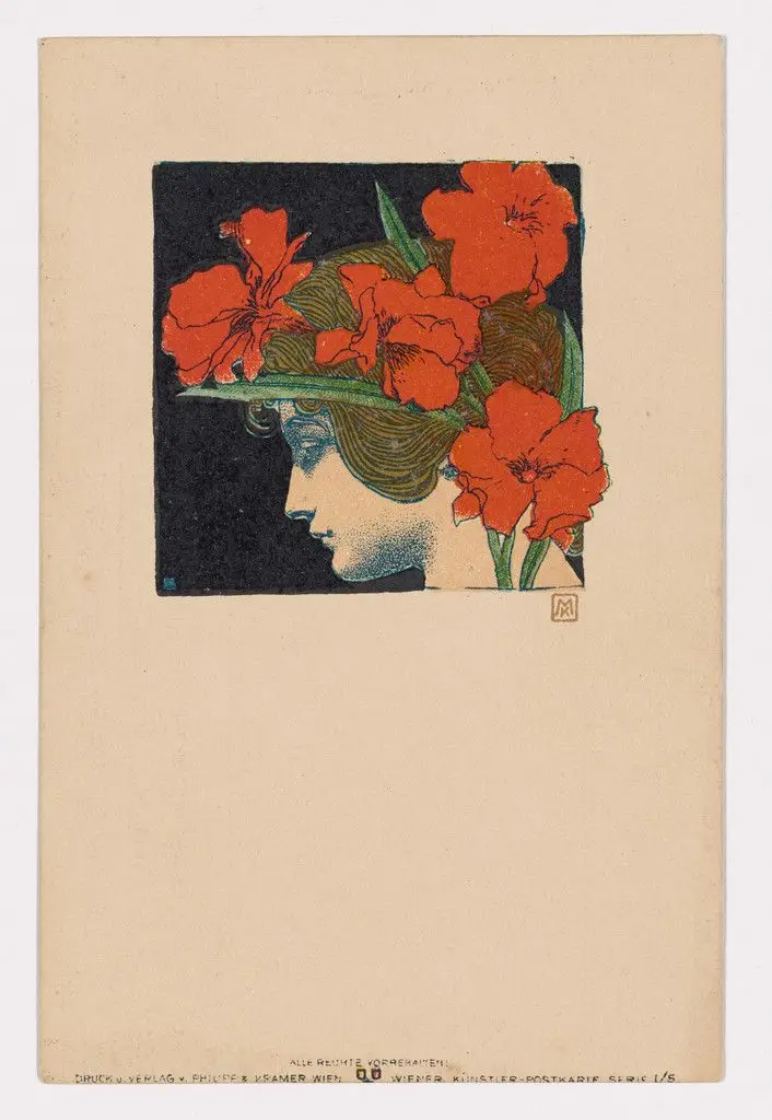 Wiener Künstler-Postkarte Serie I / 5 by Koloman Moser