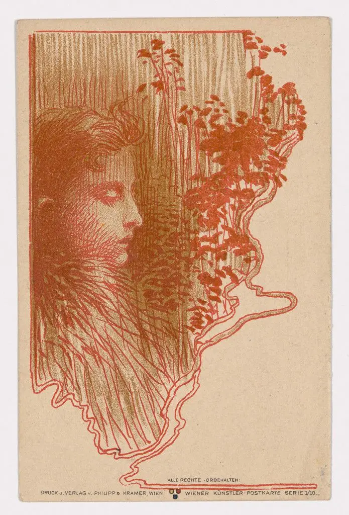 Wiener Künstler-Postkarte Serie I / 10 by Koloman Moser