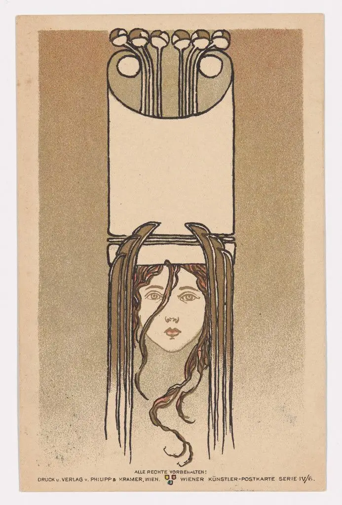 Wiener Künstler-Postkarte Serie 4/6 by Koloman Moser
