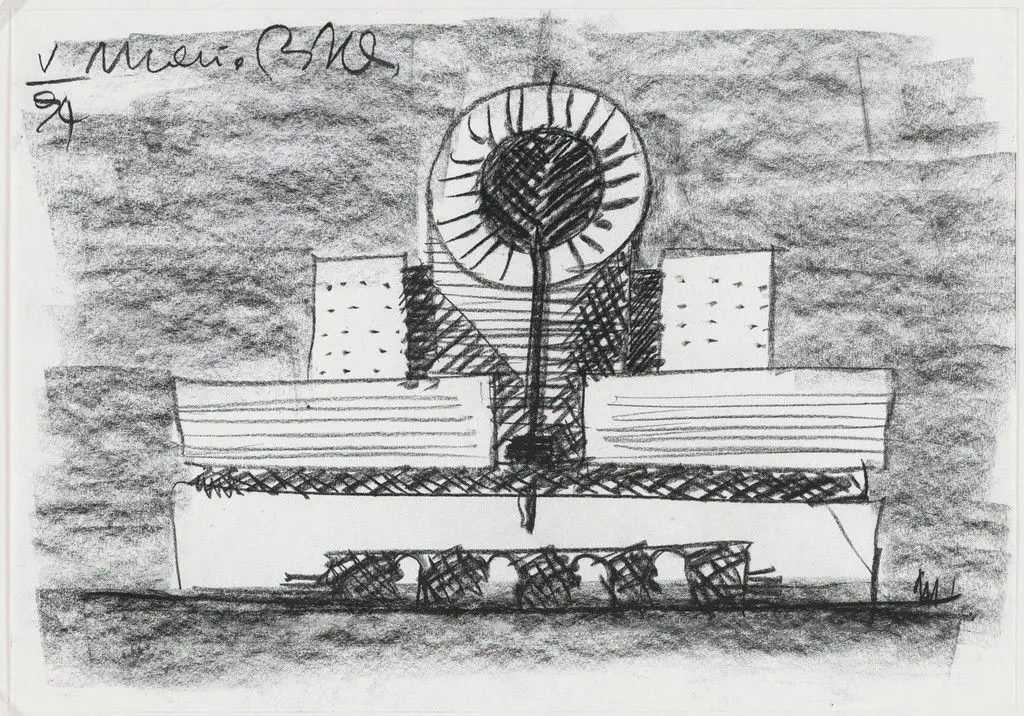 San Francisco Museum of Modern Art, San Francisco, California, Exterior elevation by Mario Botta