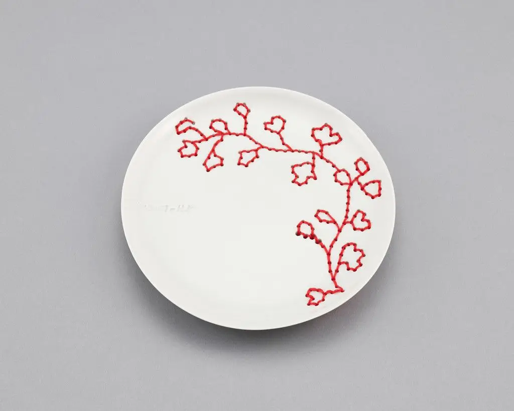 Embroidered Flower Plate by Hella Jongerius