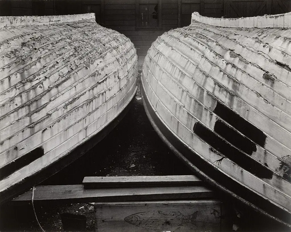 Boat Hulls, Fog, San Francisco by Ansel Adams