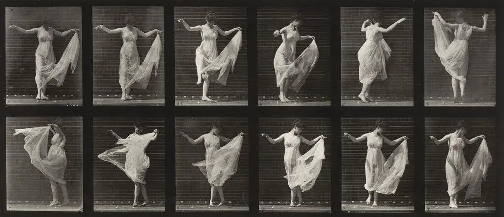 Woman Dancing (Fancy): Plate 187 from Animal Locomotion (1887) by Eadweard J. Muybridge