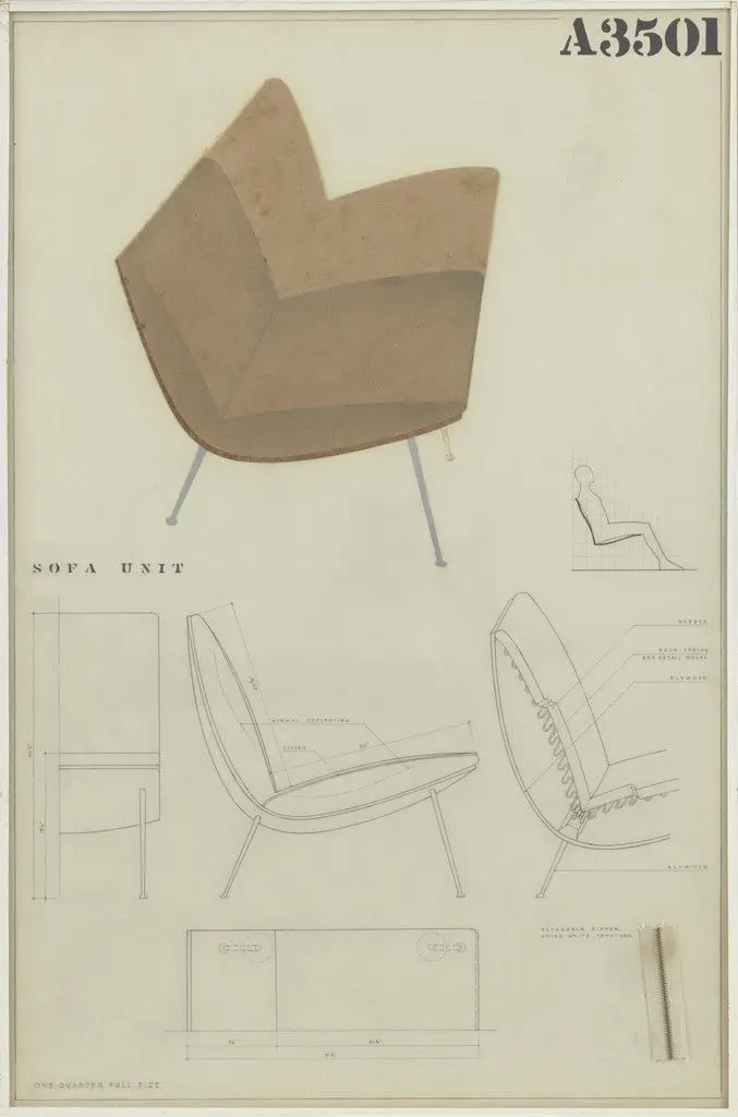 Sofa Unit (Entry Panel for MoMA Competition for Organic Design in Home Furnishings) by Charles Eames, Eero Saarinen