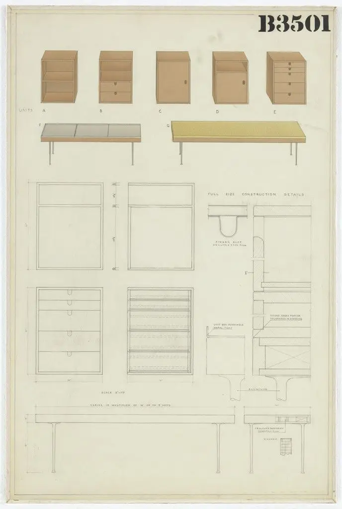 Cabinet Units (Entry Panel for MoMA Competition for Organic Design in Home Furnishings) by Charles Eames, Eero Saarinen