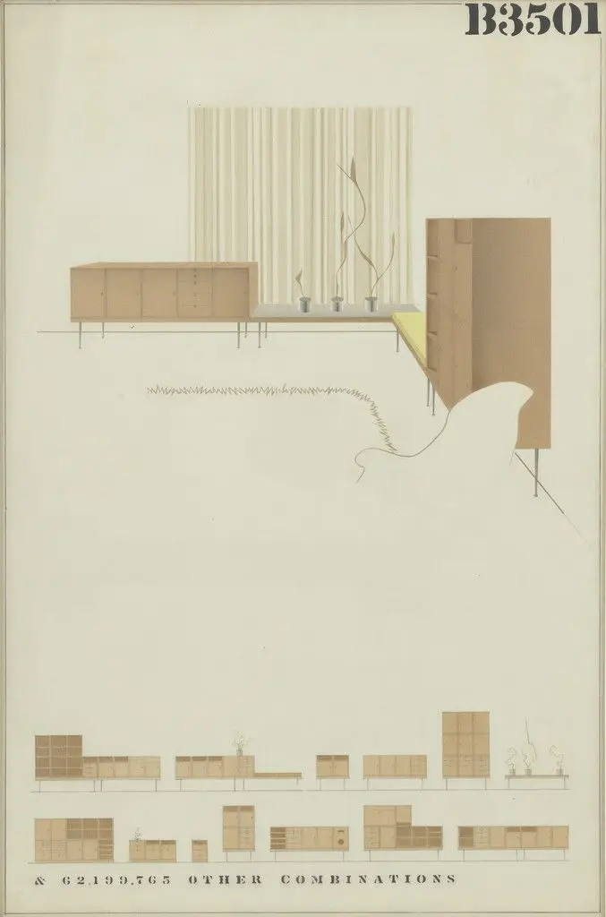 Cabinets (Entry Panel for MoMA Competition for Organic Design in Home Furnishings) by Charles Eames, Eero Saarinen