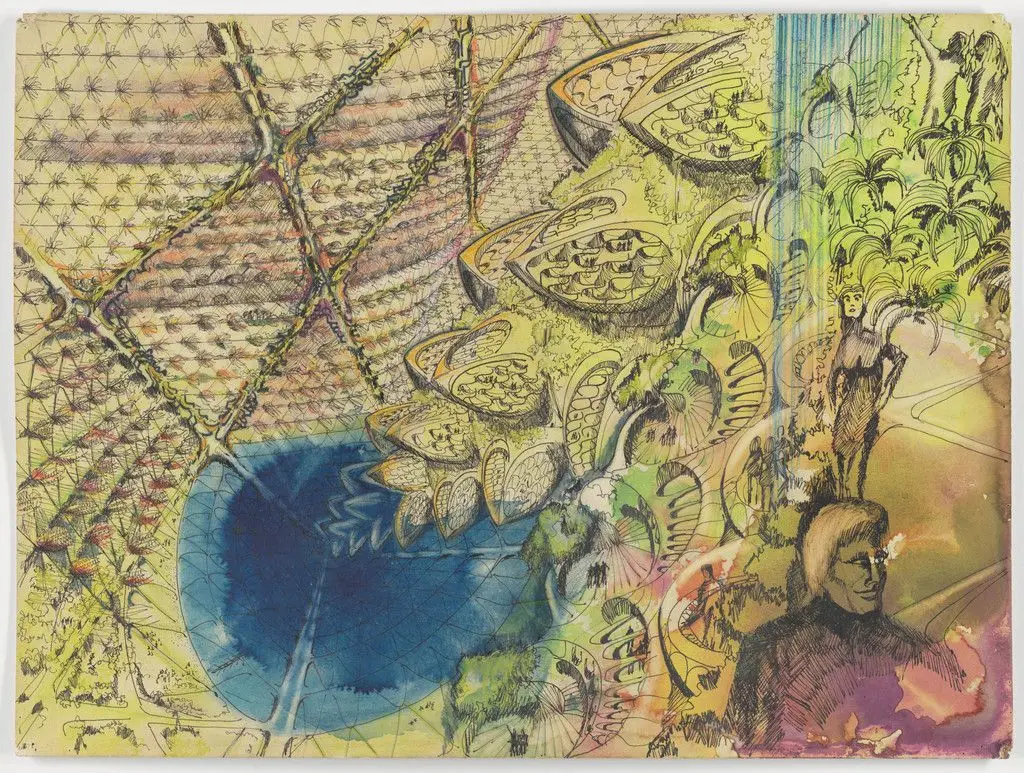 Biomorphic Biosphere project (View of interior reservoir) by Glen Howard Small