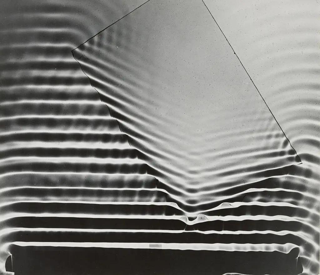 Wave Pattern with Glass Plate, Massachusetts Institute of Technology by Berenice Abbott