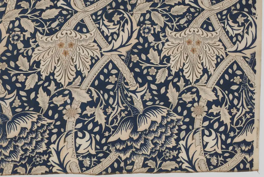 Flower Pattern Printed Fabric (no. 23586) by William Morris