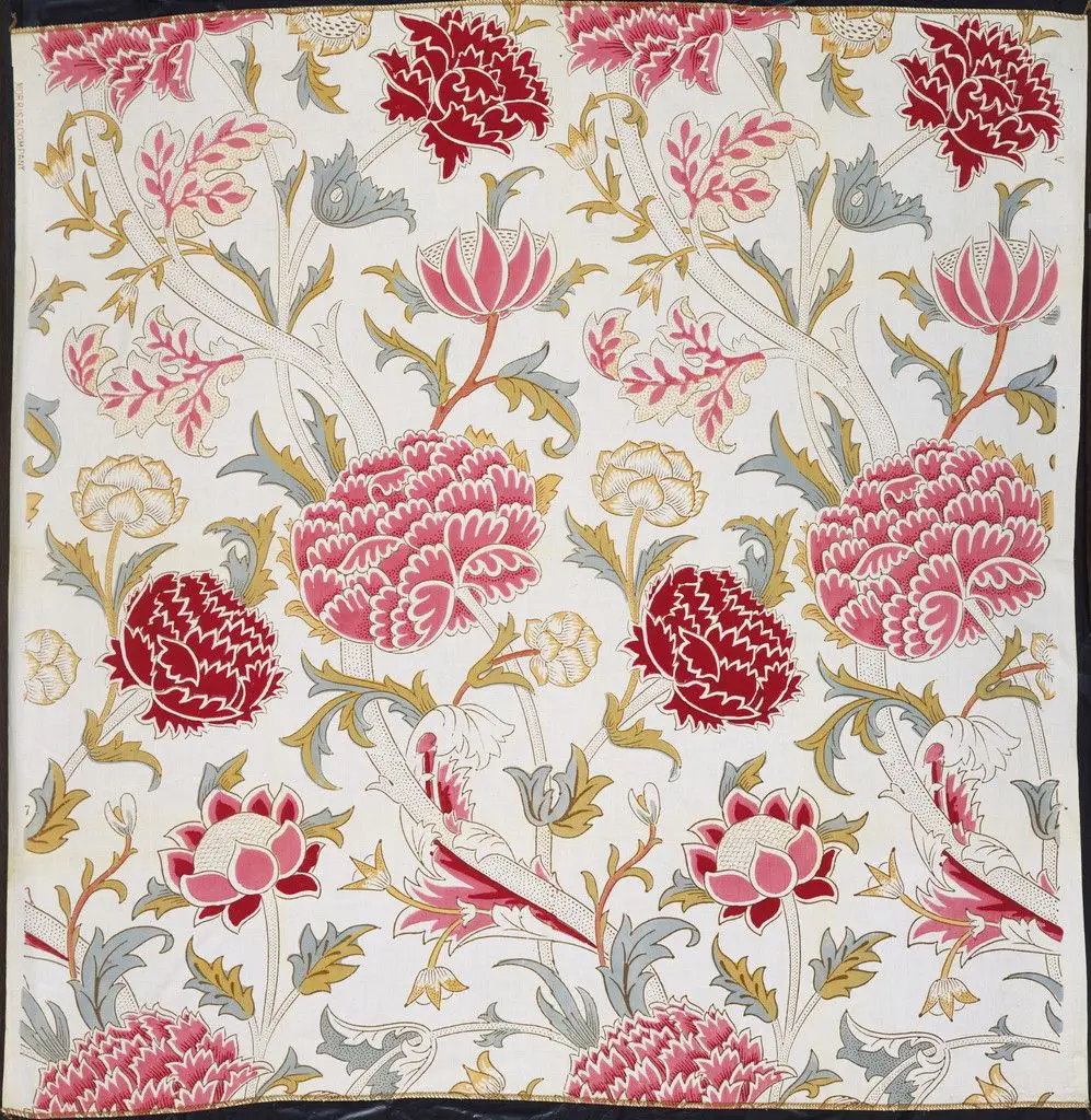 Chrysanthemum Pattern Printed Fabric (no. 23612) by William Morris
