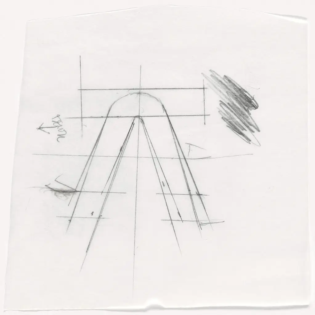 NASA logo letterform sketch by Bruce Blackburn