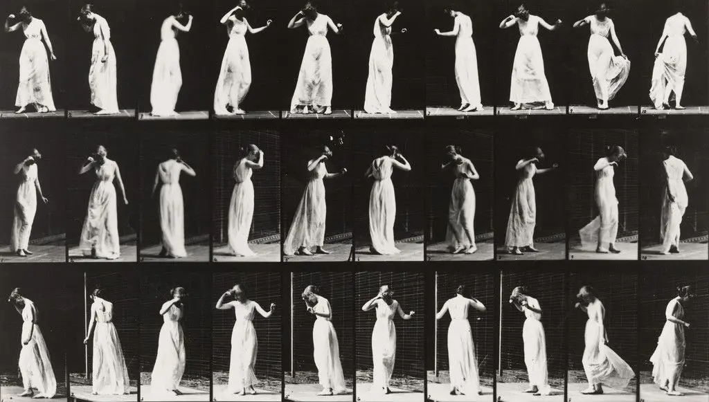 Woman Dancing: Plate 194 from Animal Locomotion (1887) by Eadweard J. Muybridge