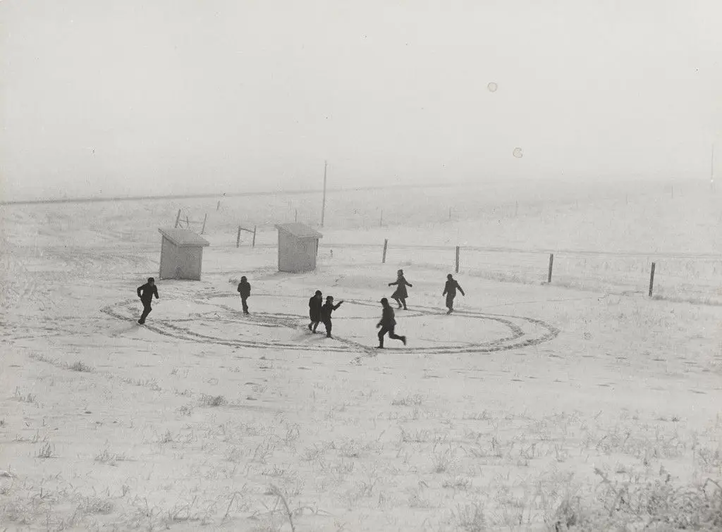 Children Playing in Snow by John Vachon