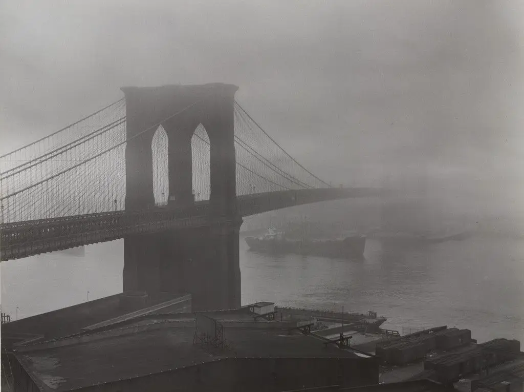 Brooklyn Bridge in Fog by Andreas Feininger