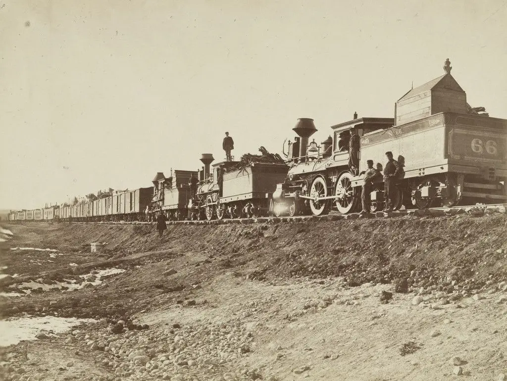Construction Train, Bear River by Andrew Joseph Russell
