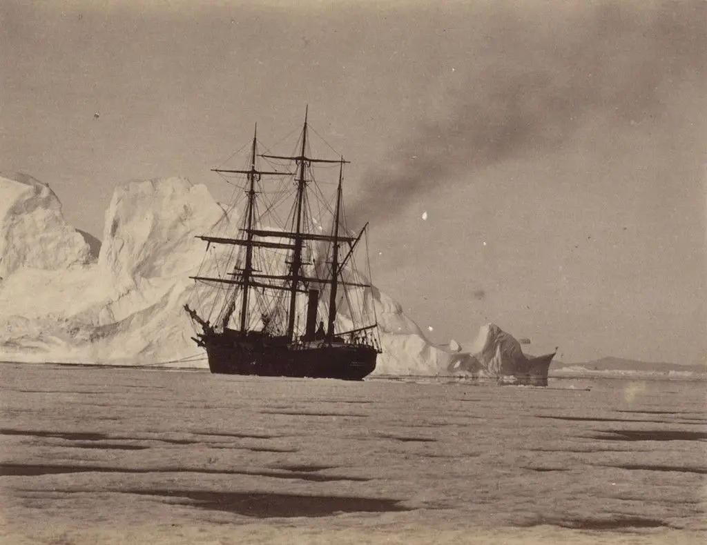 "In an open lead between the floe and iceberg" by George P. Critcherson, John L. Dunmore, William Bradford