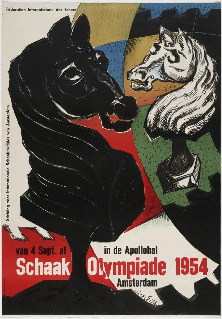 Schaak Olympiade 1954, Amsterdam by Dick Elffers
