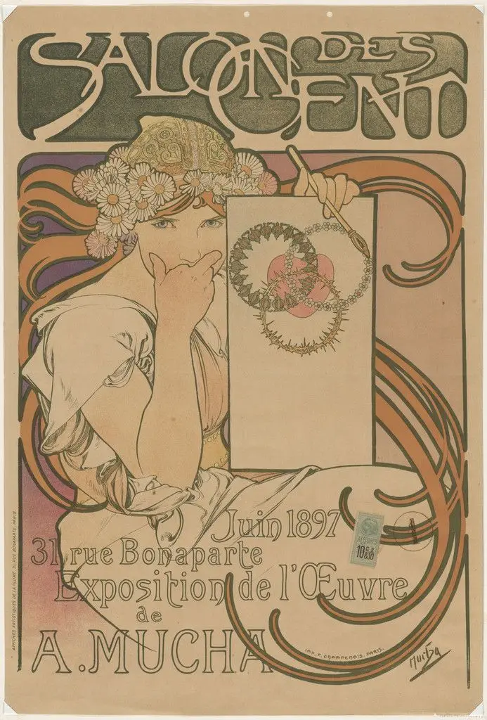 Salon des Cent, Exposition de l'œuvre de A. Mucha by Alphonse Mucha
