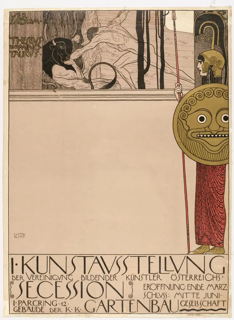 Poster for the First Secession Exhibition (censored version) (1. Kunstausstellung Secession) by Gustav Klimt