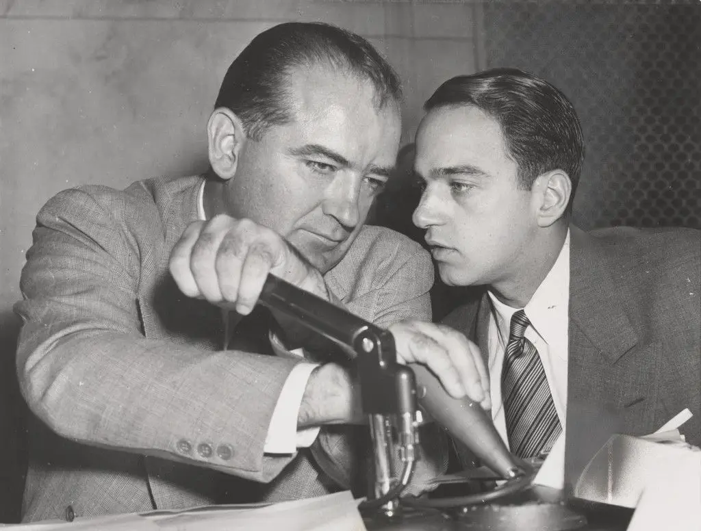 "Senator Joseph R. McCarthy and Roy Cohn" by Associated Press