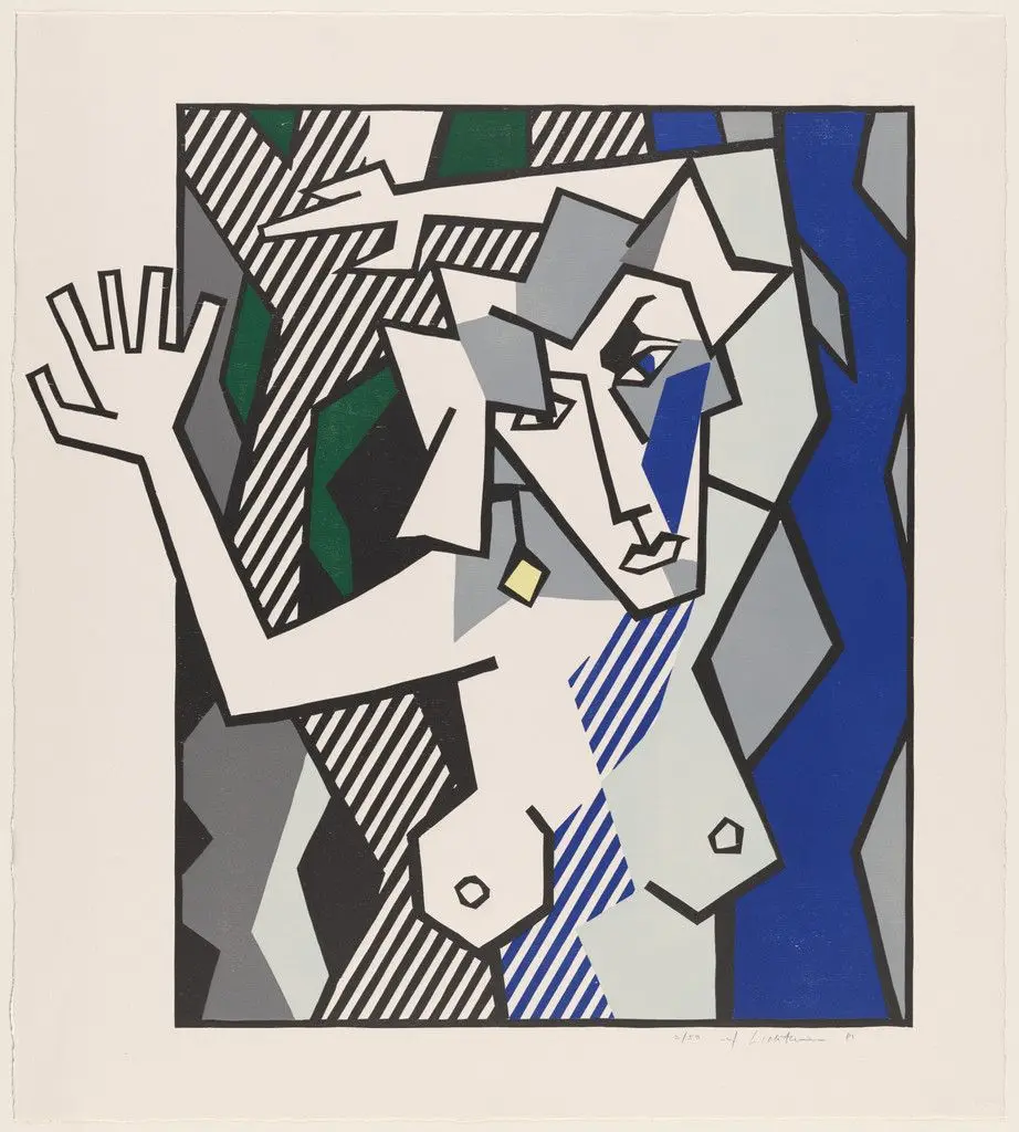 Nude in the Woods from Expressionist Woodcuts by Roy Lichtenstein