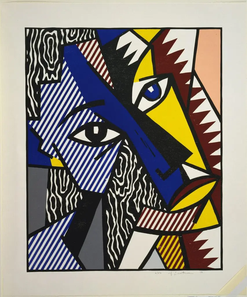 Head from Expressionist Woodcuts by Roy Lichtenstein