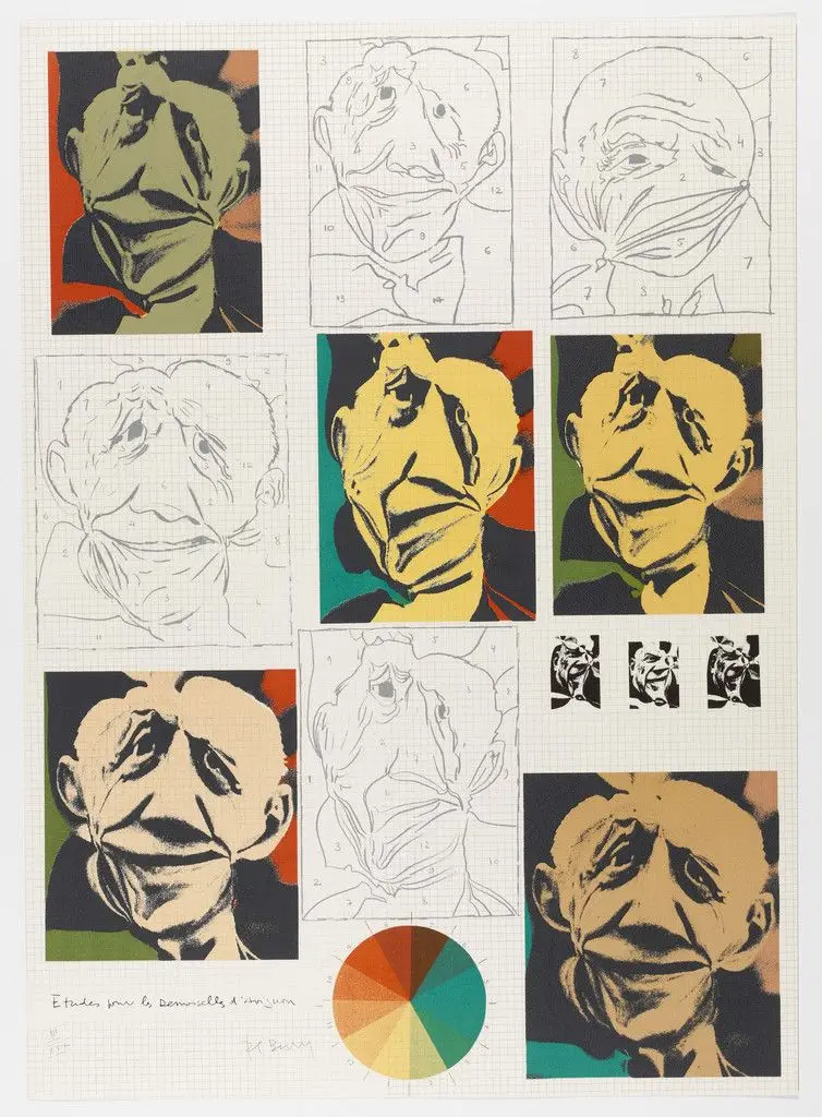 Studies for Les Demoiselles d'Avignon (Études pour Les Demoiselles d'Avignon) from Homage to Picasso (Hommage à Picasso) by Pol Bury