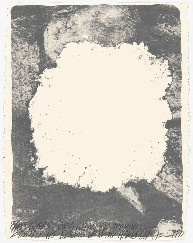Stones for a Wall (9) from Stones for a Wall Approved- Finally, It's Blowing Up in My Hands by Vito Acconci