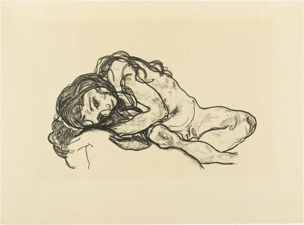 Girl (Mädchen) from The Graphic Work of Egon Schiele (Das Graphische Werk von Egon Schiele) by Egon Schiele