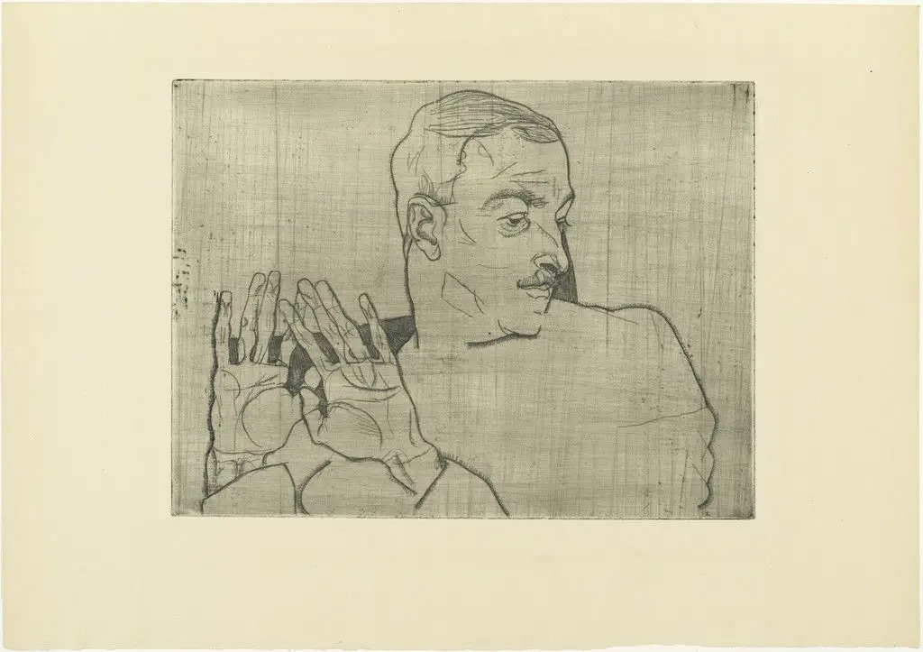 Portrait of Arthur Roessler (Bildnis Arthur Roessler) from The Graphic Work of Egon Schiele (Das Graphische Werk von Egon Schiele) by Egon Schiele