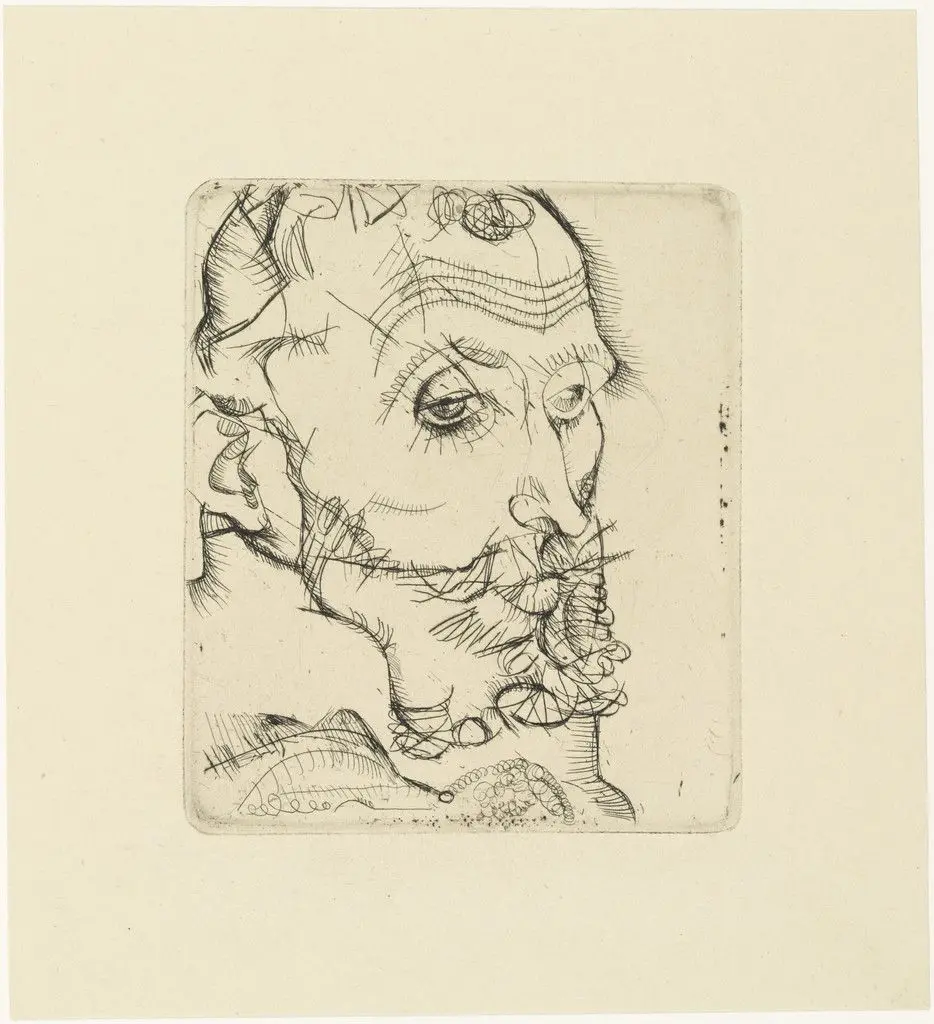 Portrait of Franz Hauer (Bildnis Franz Hauer) from The Graphic Work of Egon Schiele (Das Graphische Werk von Egon Schiele) by Egon Schiele