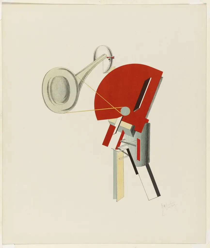 Announcer (Ansager) from Figurines: The Three-Dimensional Design of the Electro-Mechanical Show Victory over the Sun (Figurinen, die plastische Gestaltung der elektro-mechanischen Schau Sieg über die Sonne) by El Lissitzky