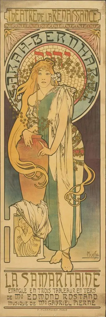 Theatre de la Renaissance, Sarah Bernhardt, La Samaritaine by Alphonse Mucha