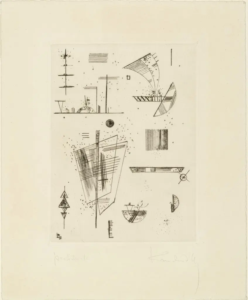 First Etching for Éditions "Cahiers d'Art" (Erste Radierung für die Éditions "Cahiers d'Art") by Vasily Kandinsky