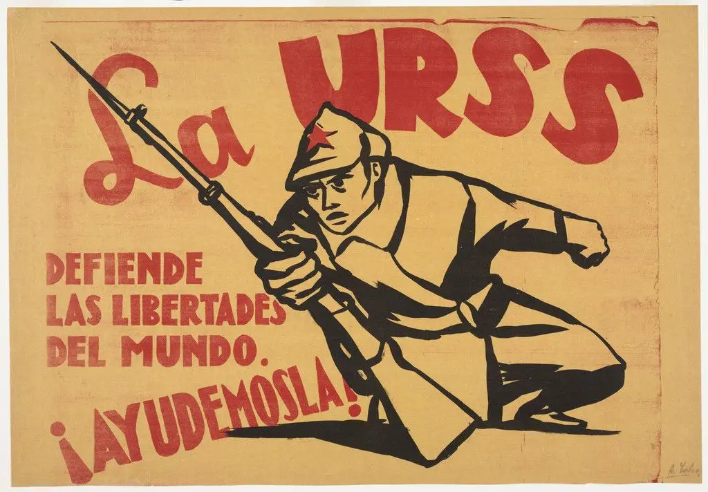 The USSR is defending the Freedom of the World. Let's Help! (La URSS defende las libertades del mundo. Ayudemosla!) by Alfredo Zalce