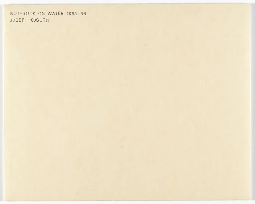 Notebook on Water from Artists & Photographs by Joseph Kosuth